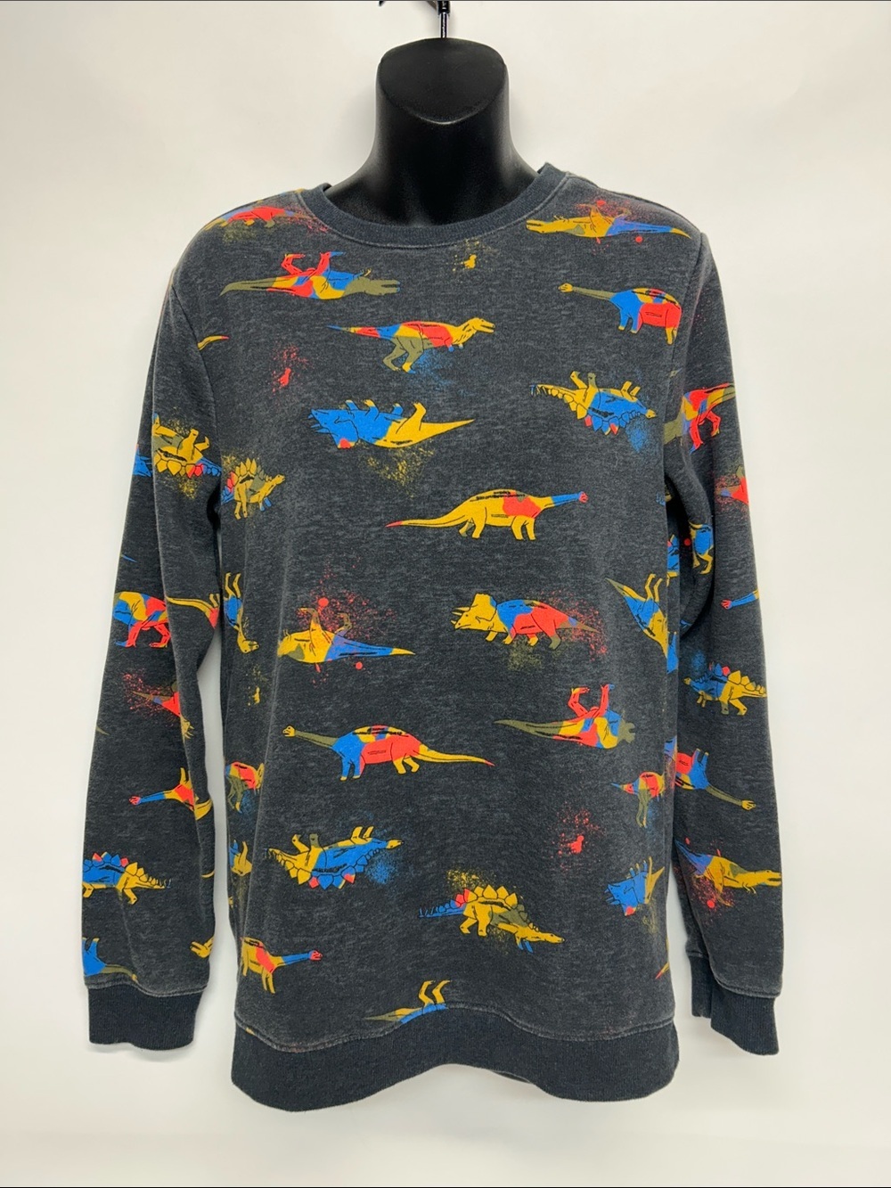 Charcoal Sweatshirt with Multicolor Dinosaur Print cat and Jack size XL 16